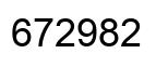 Number 672982 black image