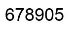 Number 678905 black image