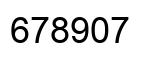Number 678907 black image