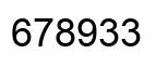 Number 678933 black image