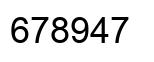 Number 678947 black image