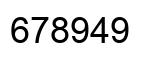 Number 678949 black image