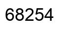 Number 68254 black image