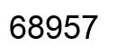 Number 68957 black image
