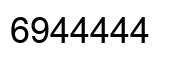 Number 6944444 black image