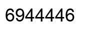 Número 6944446 imagen negro