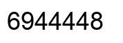 Number 6944448 black image