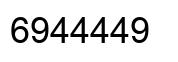 Número 6944449 imagen negro