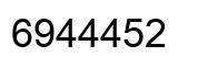 Número 6944452 imagen negro