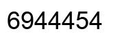 Número 6944454 imagen negro
