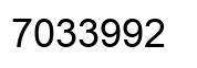 Number 7033992 black image