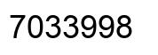 Number 7033998 black image