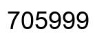 Number 705999 black image