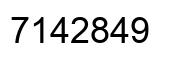 Number 7142849 black image