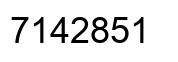 Number 7142851 black image