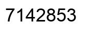 Number 7142853 black image