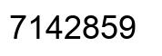 Number 7142859 black image