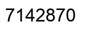 Number 7142870 black image