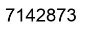 Number 7142873 black image