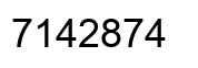 Number 7142874 black image