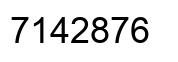 Number 7142876 black image