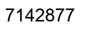 Number 7142877 black image