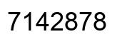 Number 7142878 black image