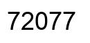 Number 72077 black image
