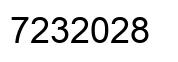 Number 7232028 black image
