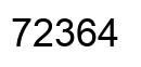Number 72364 black image
