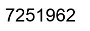 Number 7251962 black image