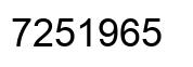 Number 7251965 black image