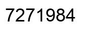 Number 7271984 black image