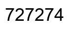 Number 727274 black image