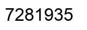 Number 7281935 black image