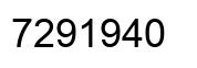 Number 7291940 black image
