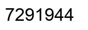 Number 7291944 black image