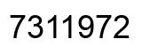Number 7311972 black image