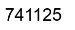 Number 741125 black image