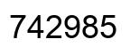 Number 742985 black image