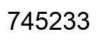 Number 745233 black image