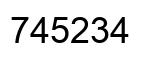 Number 745234 black image