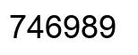 Number 746989 black image