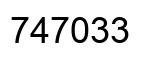 Number 747033 black image
