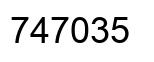 Number 747035 black image