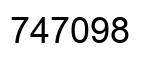Number 747098 black image