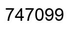 Number 747099 black image