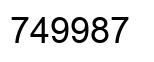 Number 749987 black image
