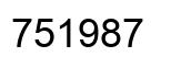 Number 751987 black image