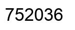 Number 752036 black image